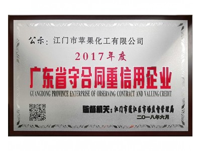 2017年度广东省守合同重信用企业