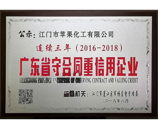 2018年度广东省守合同重信用企业